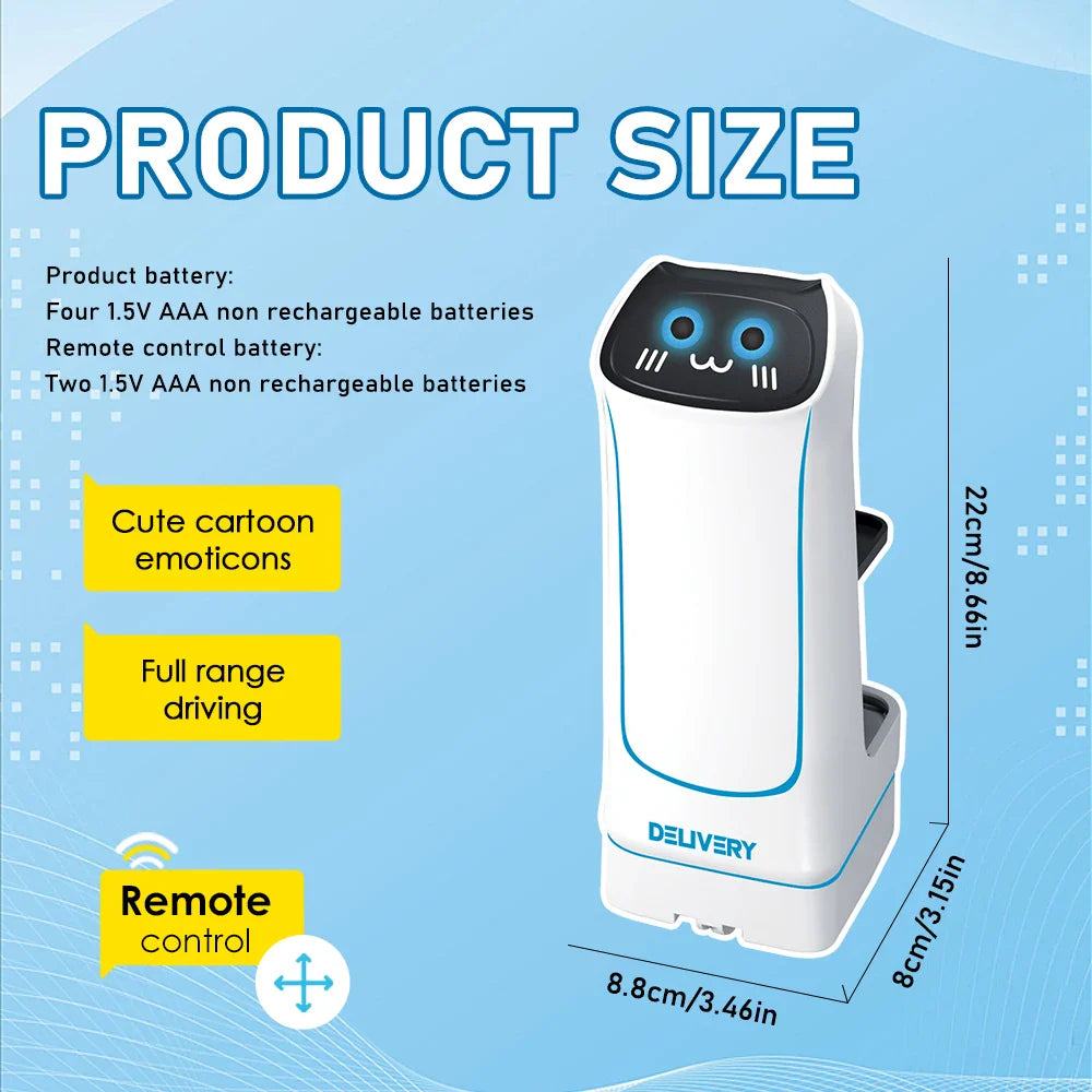 2.4GHz Remote Control Food Delivery Robot Toy – Light & Music RC Robot for Kids Birthday Gift