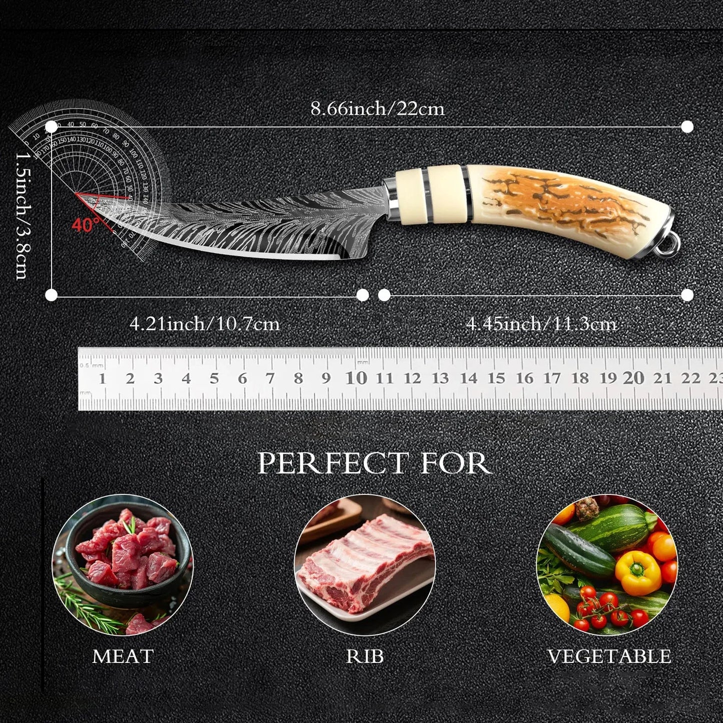 Professional Stainless Steel Kitchen Knives - Multi Functional Steak Cutting Boning & Fruit Knife Set