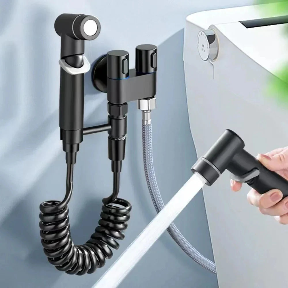Toilet Cleaning Bidet Sprayer Set - Portable Cold Water Handheld Bathroom Wash for Toilet & Anal Douche Accessories