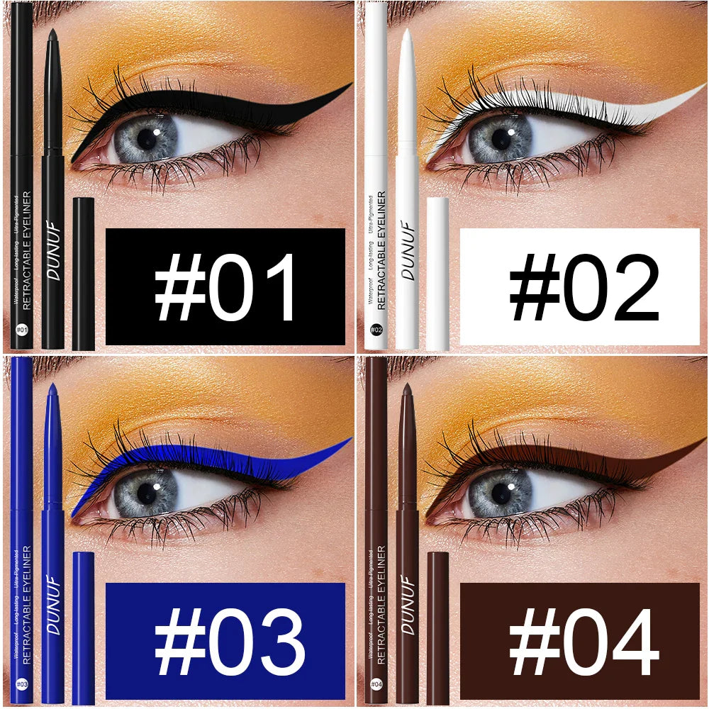 DUNUF 4-Pack Waterproof Eyeliner Pencils – Soft, Sweat-Proof, Non-Smudging & Easy-to-Use for Beginners