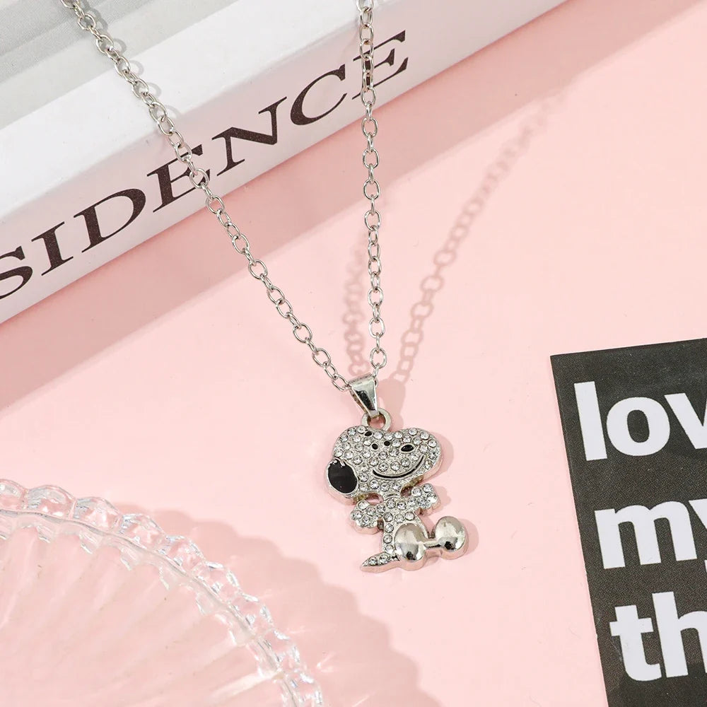 Snoopy Zircon Necklace - Cartoon Dog Pendant Couple Gift & Valentine’s Day Clavicle Chain