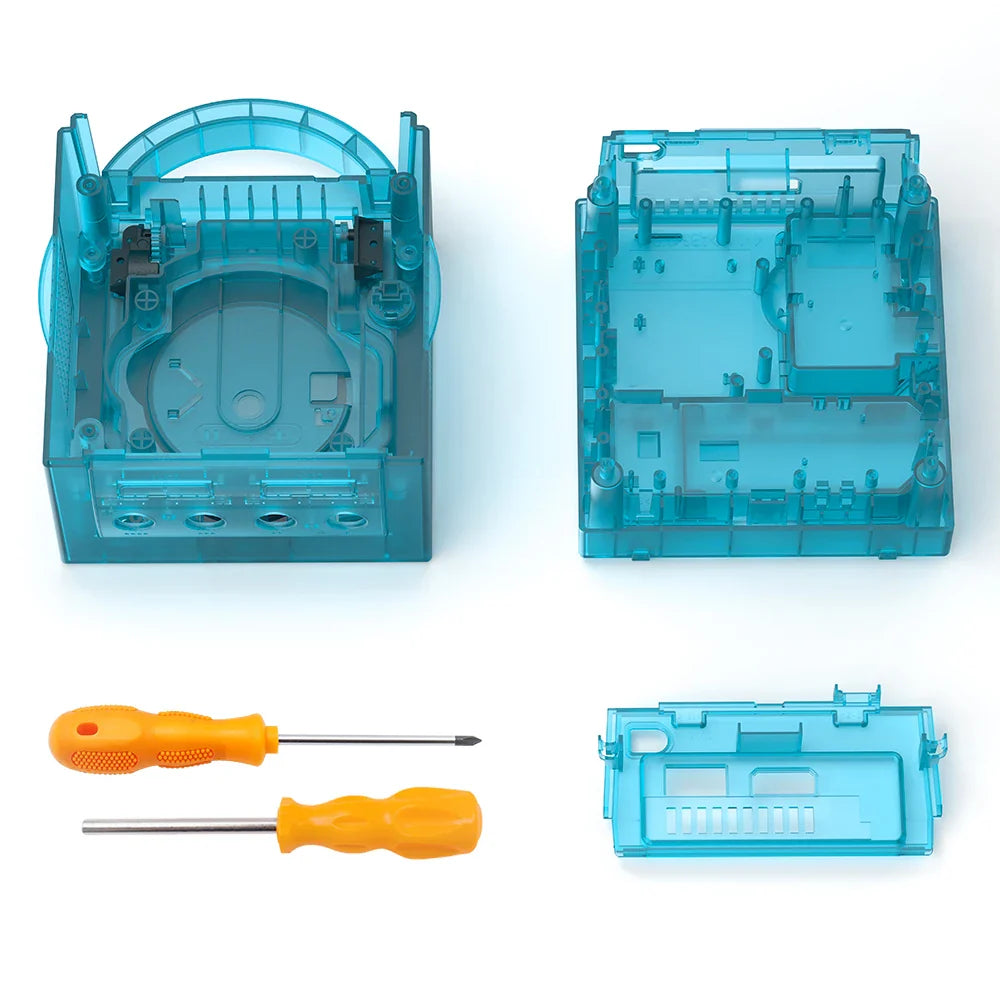 Bitfunx Ice Blue Transparent Replacement Shell for GameCube – Protective Case for NGC GC DOL-001/DOL-101 Console