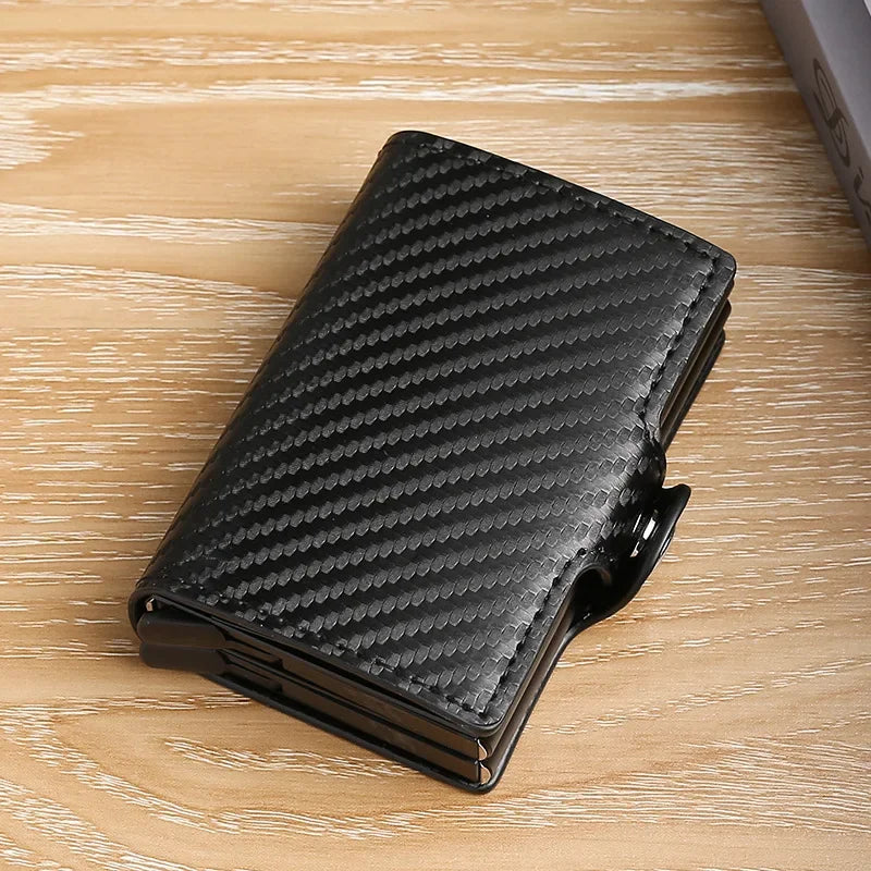 Large Capacity Double Layer RFID Blocking Carbon Fiber Wallet – Men’s Anti-Theft Credit & ID Card Holder Case