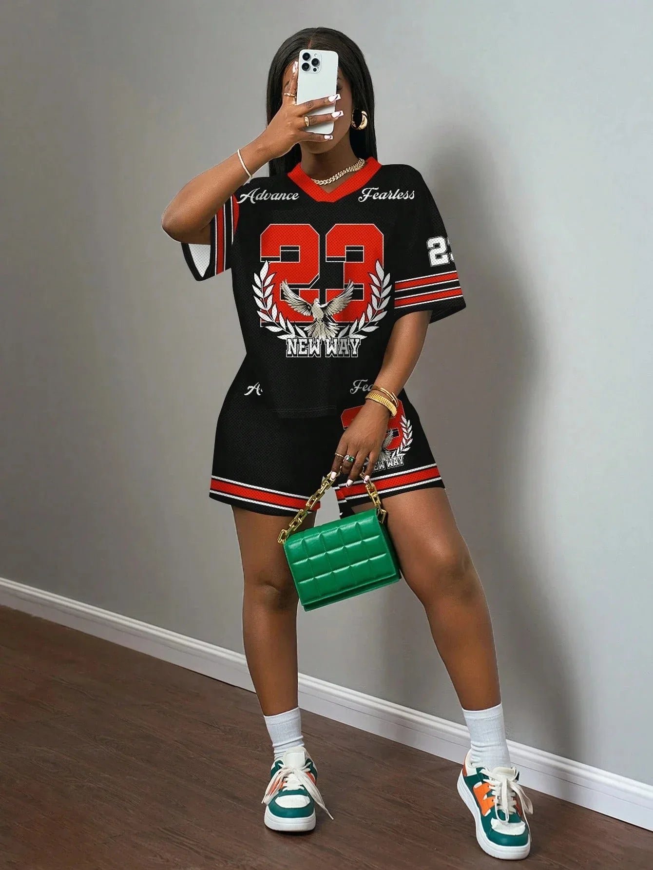 Summer American Street Style Spicy Girl T-Shirt & Shorts Set – Oversized Casual Jersey Top for Women