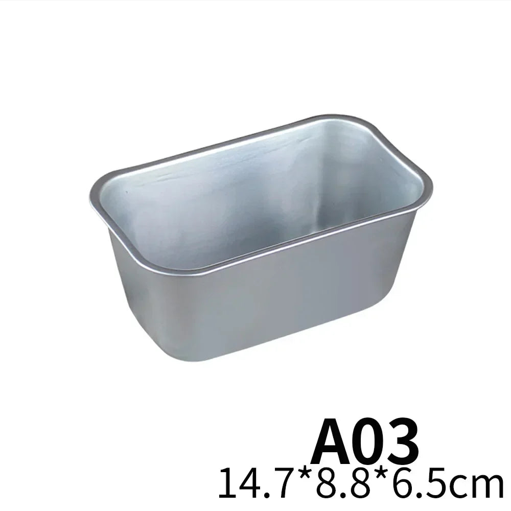 5-Size Aluminum Loaf Pan Set – Non-Stick Rectangle Baking Molds for Bread, Cake, Brownie, Cheese & Pastry