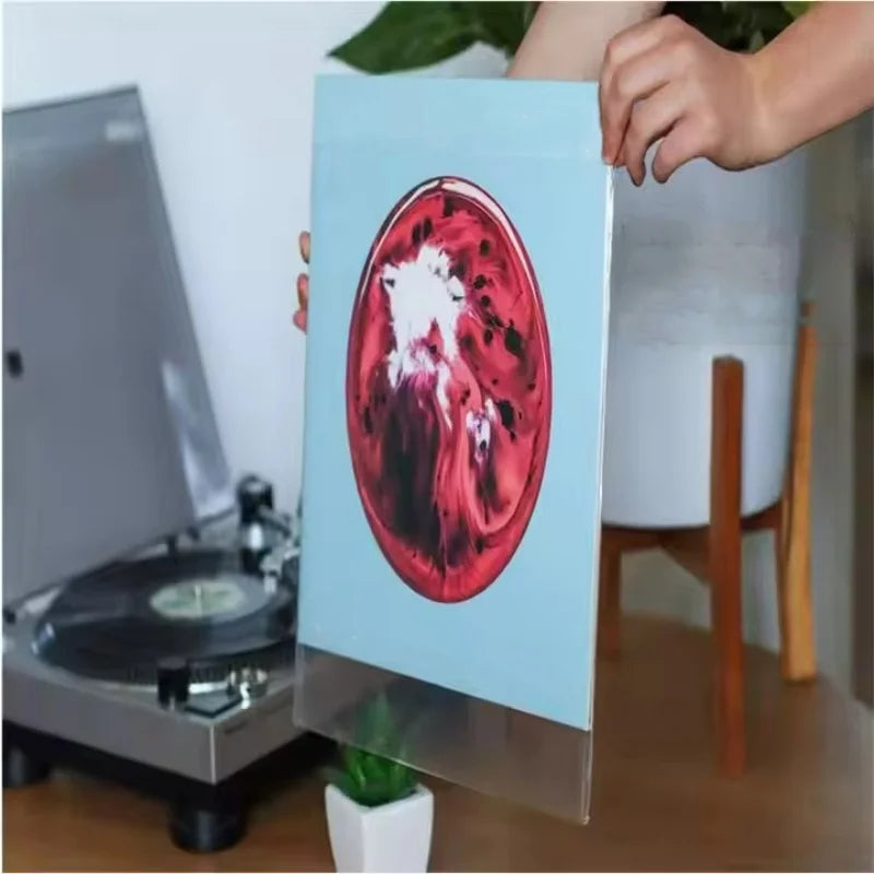 50 Pack Premium Vinyl Record Sleeves β Oversized Plastic Protective Covers with No-Seal Flap for Easy Access
