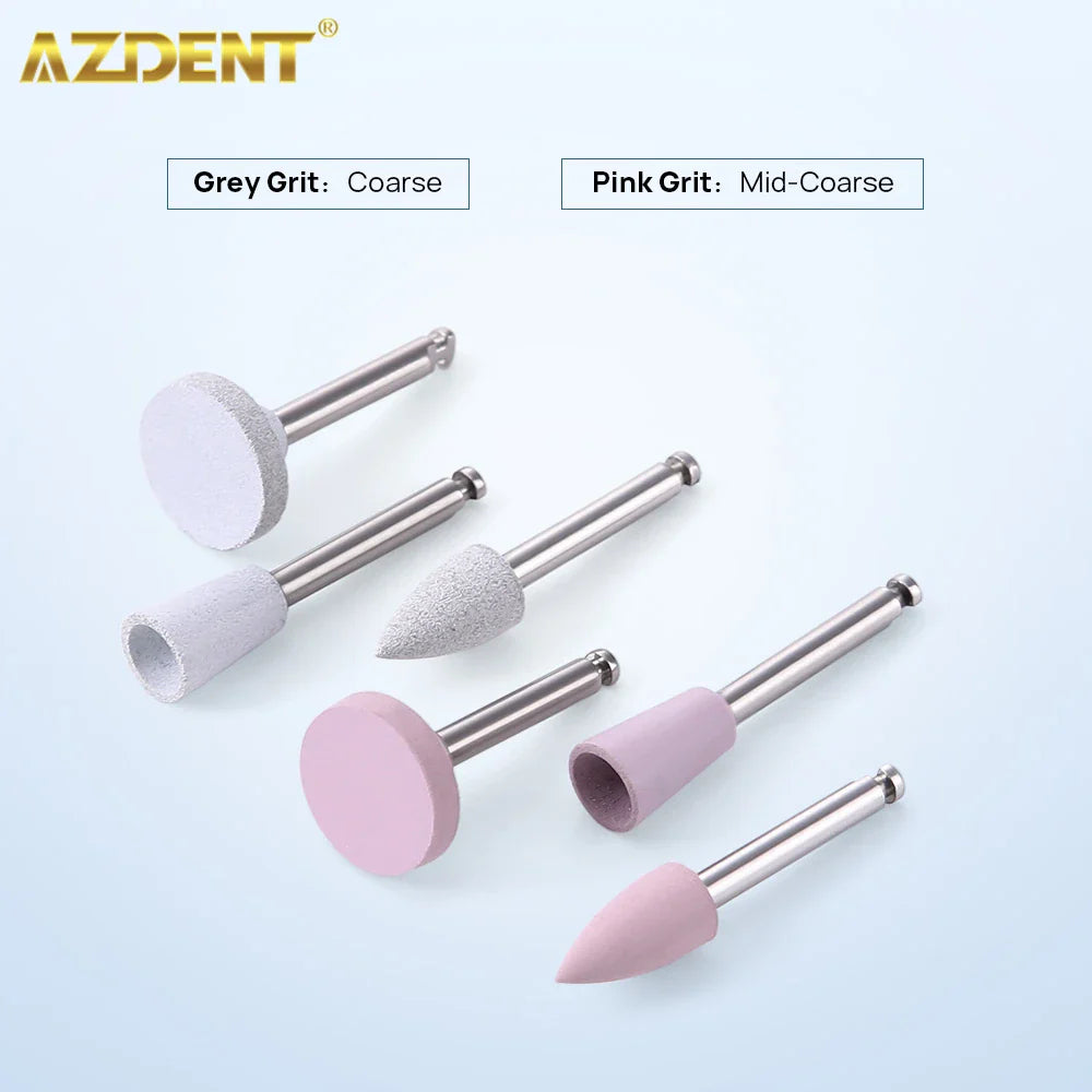 AZDENT Dental Composite Polishing Kit: 12PCS/Box RA 2.35mm Polisher - Low Speed Handpiece Porcelain & Natural Teeth Nail Polishing Set