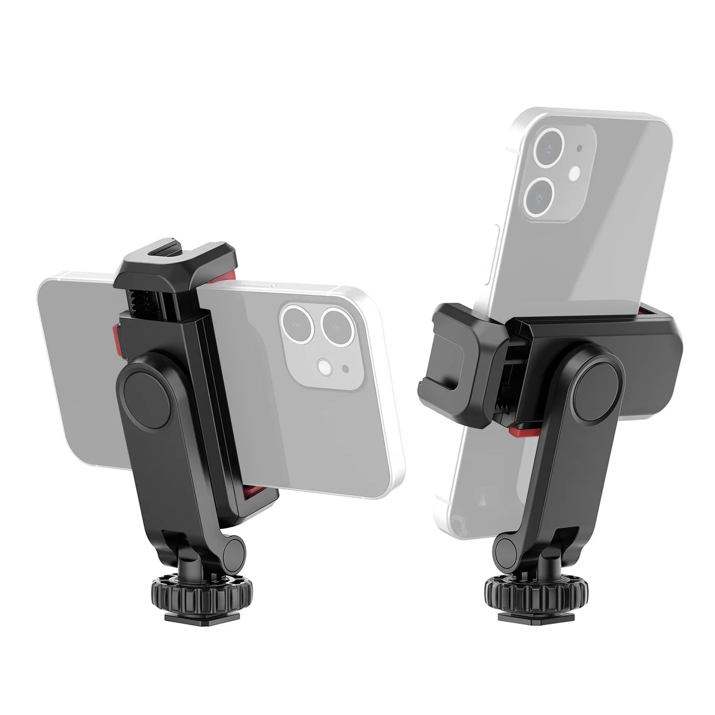 360Β° Rotatable Phone Tripod Mount with Dual Cold Shoe β Multi-Functional Clamp Holder for Vlogging & Streaming