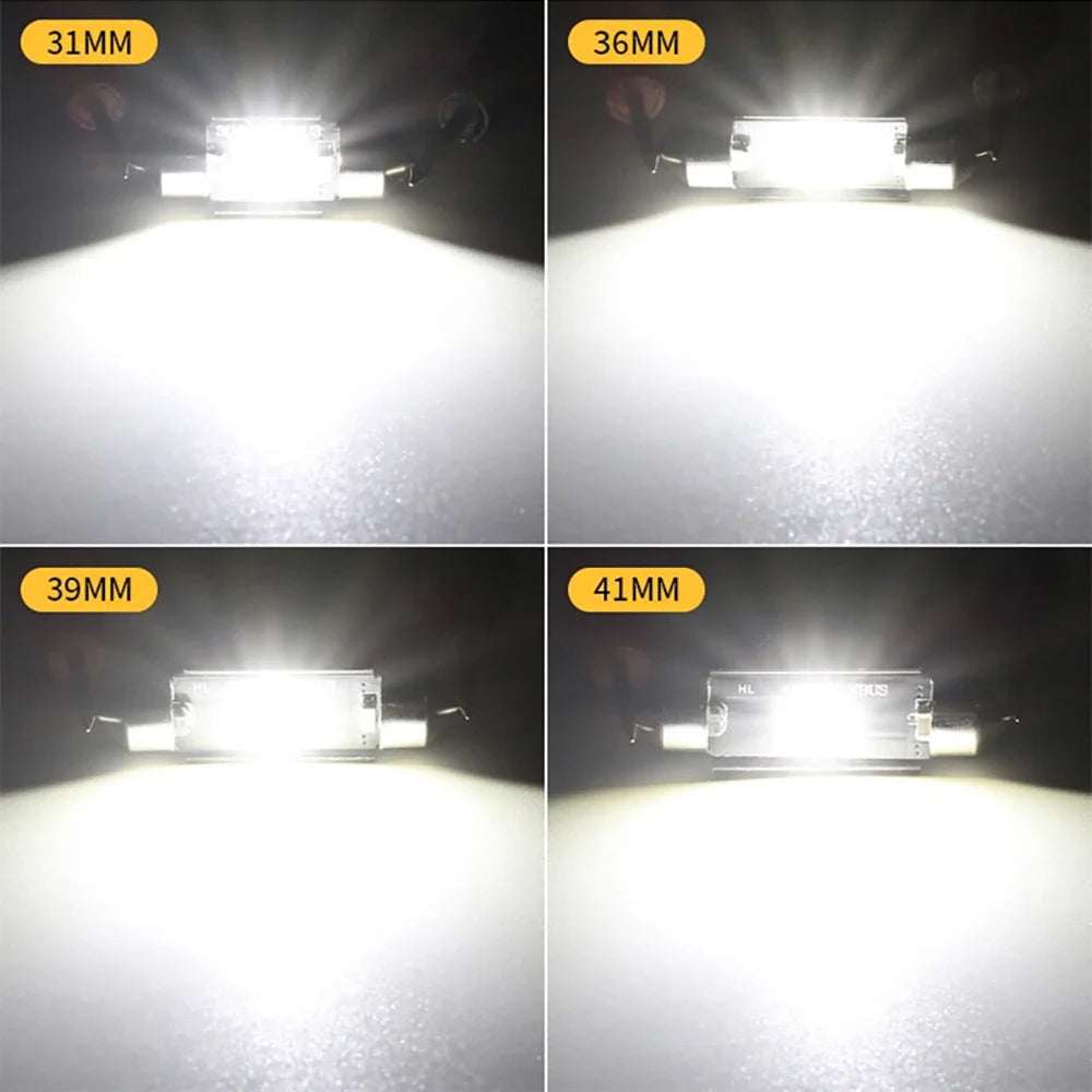 10-Pack C5W LED Festoon Bulbs - Canbus CSP Interior Dome, Reading & Signal Lights (31mm-41mm)