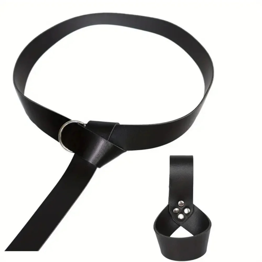 Medieval Knight & Viking Sword Scabbard – PU Leather Rapier and Dagger Holder for Halloween Cosplay