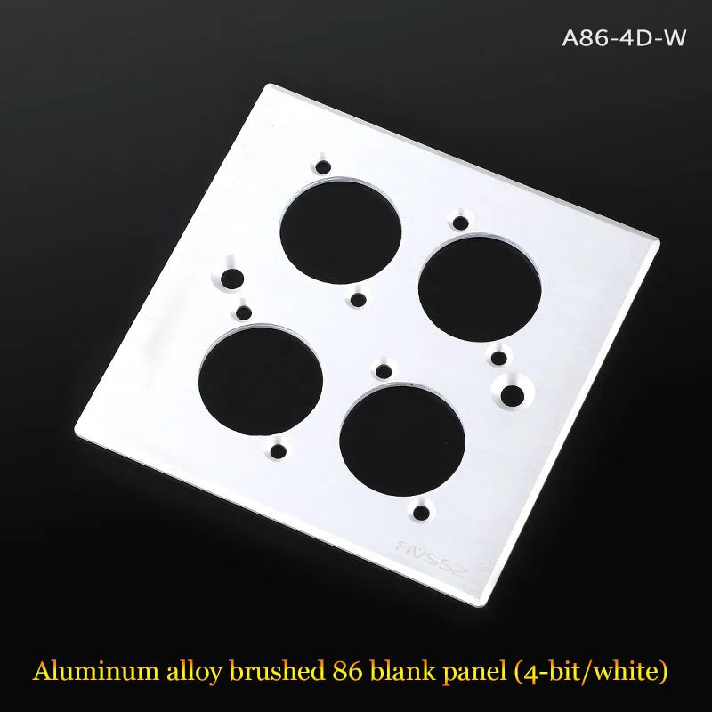 86 Panel Power Box Module - D Type 1/2/3/4 Hole Brushed Matte Blank Plate for XLR HDMI USB BNC VGA RJ45 Connections