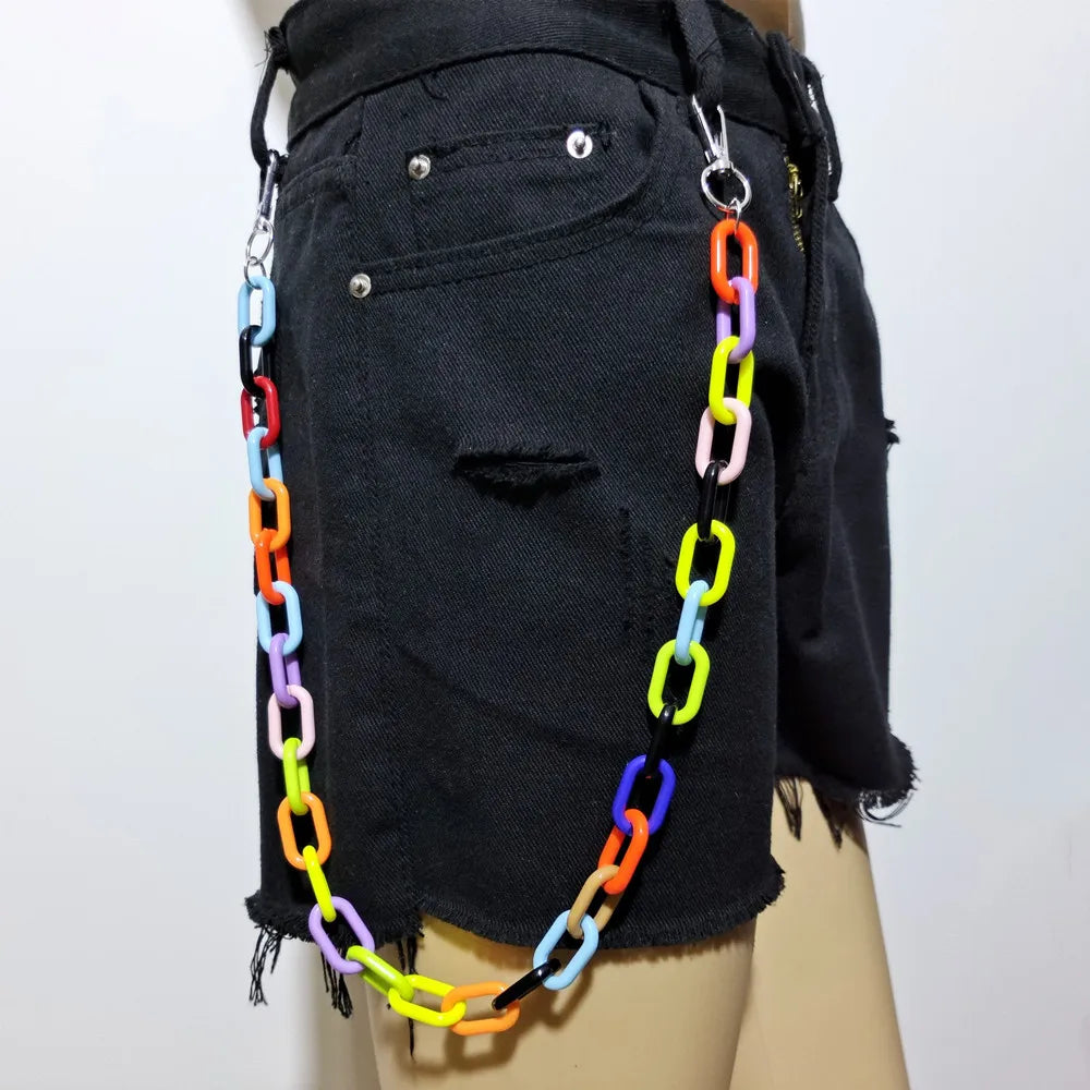 Punk Silver Waist Chain Belt – Hip-Hop Rock Metal Chain for Jeans & Pants Jewelry