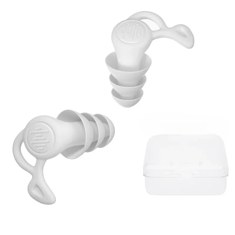 3-Layer Anti-Noise Silicone Earplugs – Reusable Waterproof Swimming & Sleeping Ear Protectors for Diving, Surfing & Comfort Fit