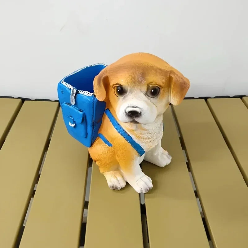 Dog-Shaped Desk Organizer – ABS Material Backpack Design with Pen Holder, Creative Polished Portable Office Accessory