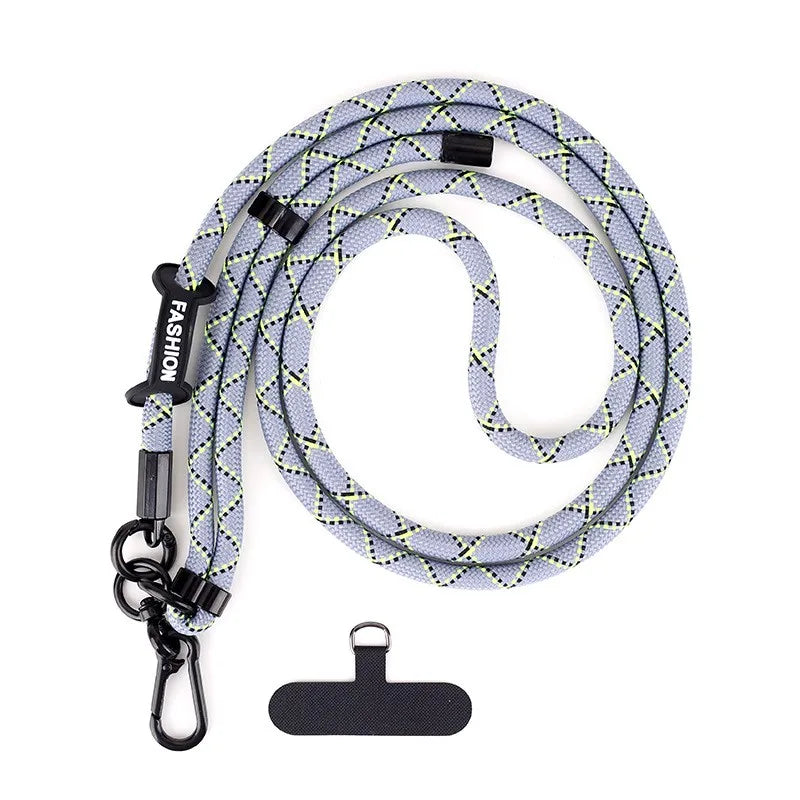 Adjustable Mobile Phone Strap Lanyard — Crossbody Neck Rope with Patch for iPhone & Cell Phone Hanging Cord