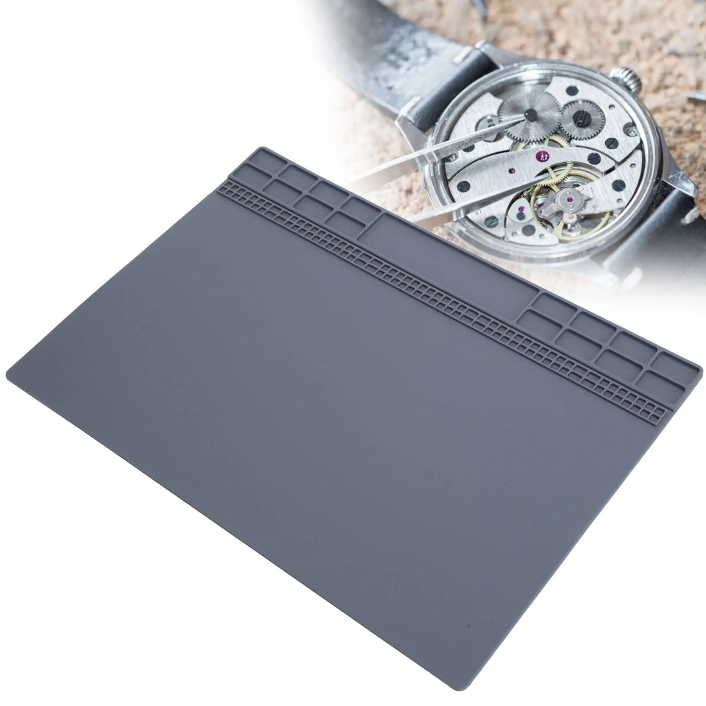 Non-Slip Rubber Watch Repair Mat – Work Pad for Watchmaker Maintenance & Watch Repair Tools