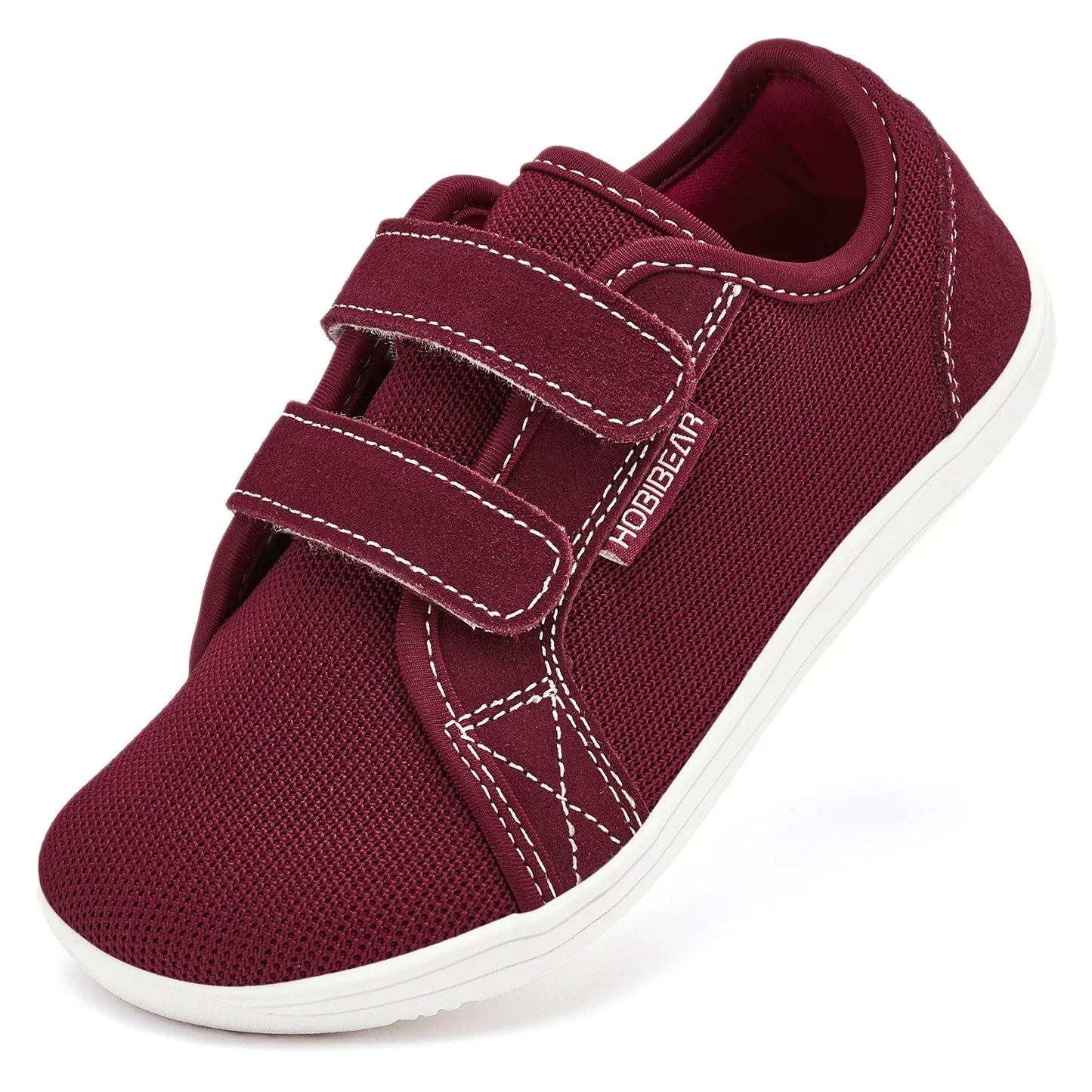 HOBIBEAR Kids Barefoot Sneakers – Lightweight Breathable Mesh Shoes with Hook & Loop, Wide Toe for Toddlers & Kids
