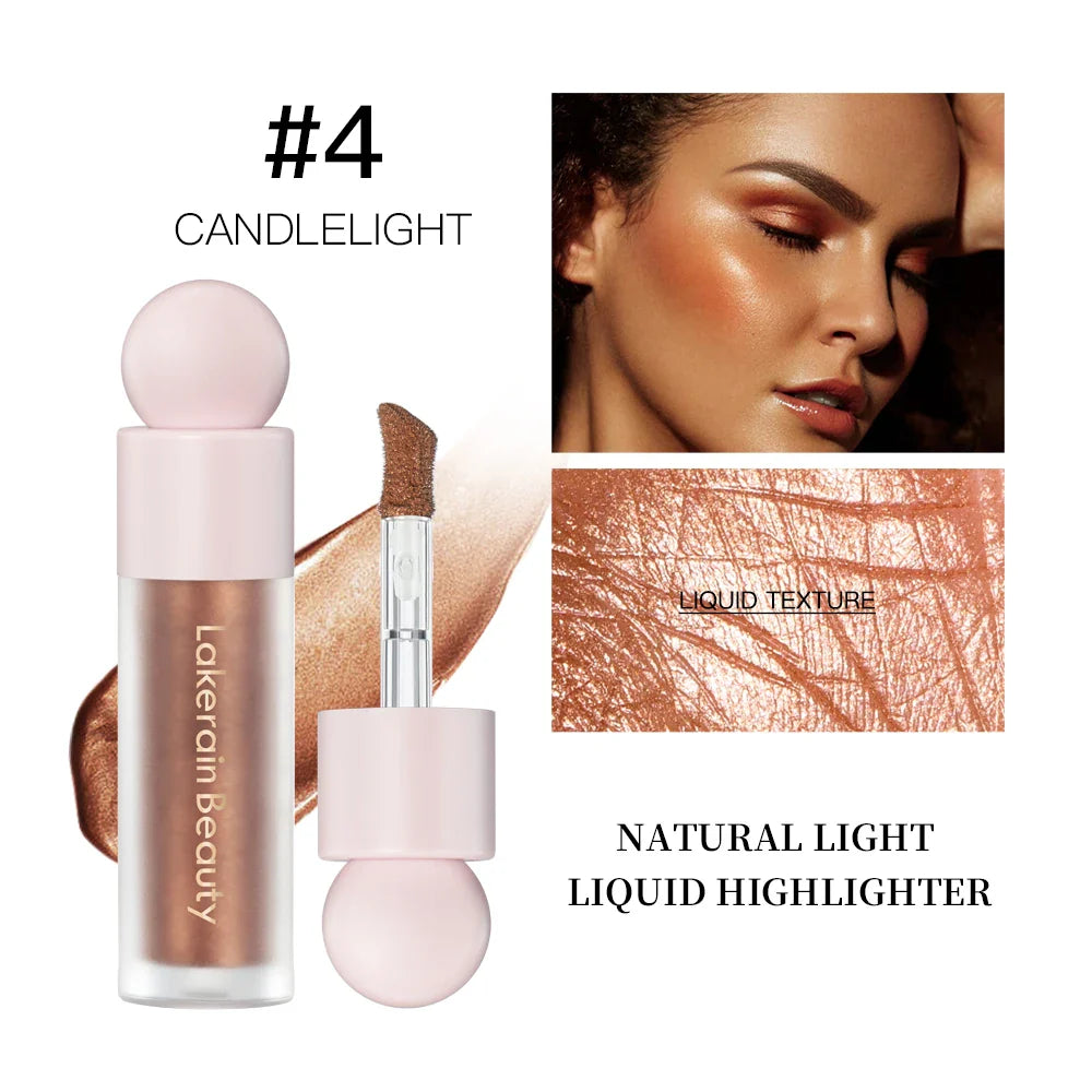 4-Color Liquid Face Highlighter — Bronzer & Contour Shimmer Makeup