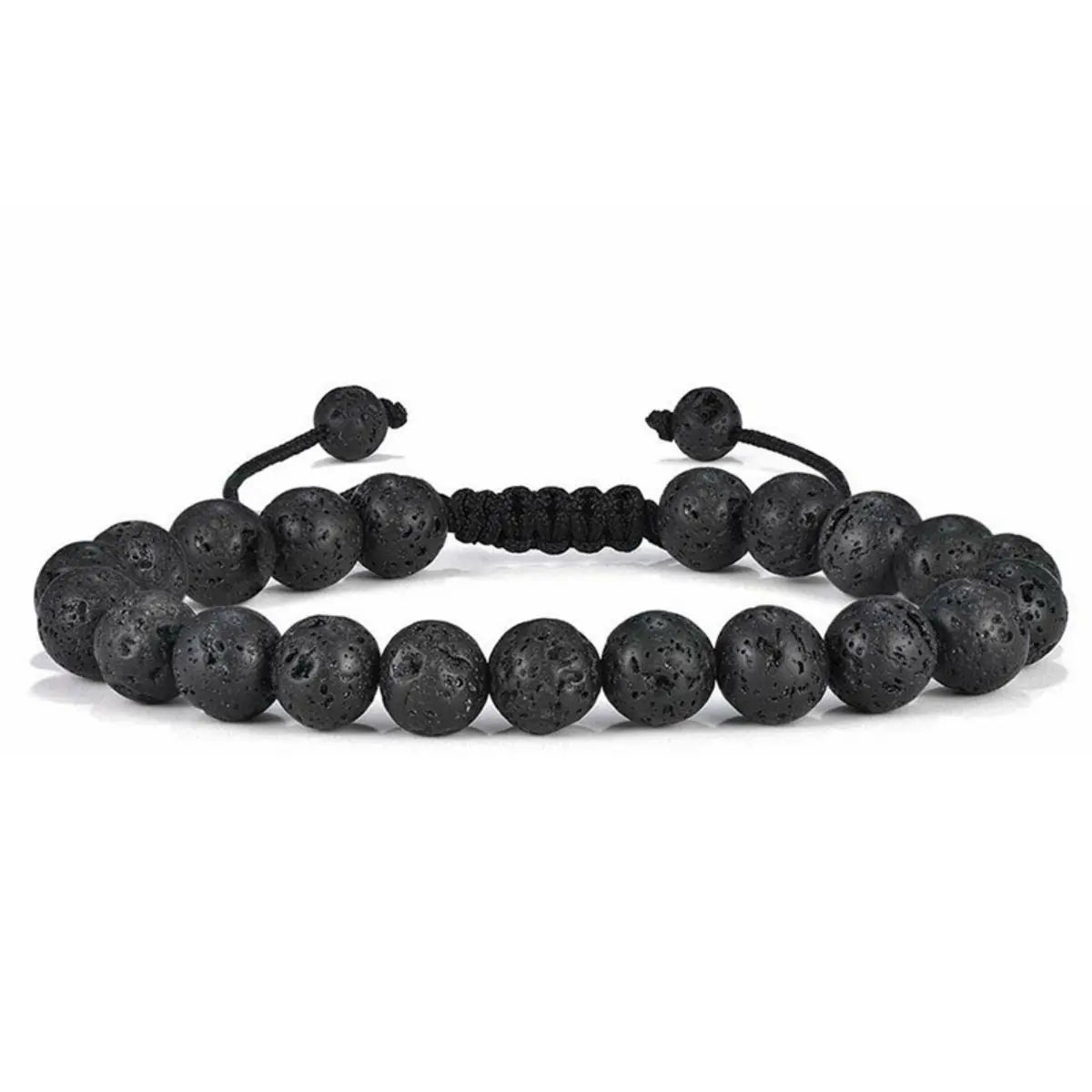 Handmade 8mm Tiger Eye & Lava Rock Bracelet – Natural Stone Protection Jewelry for Men’s Gift
