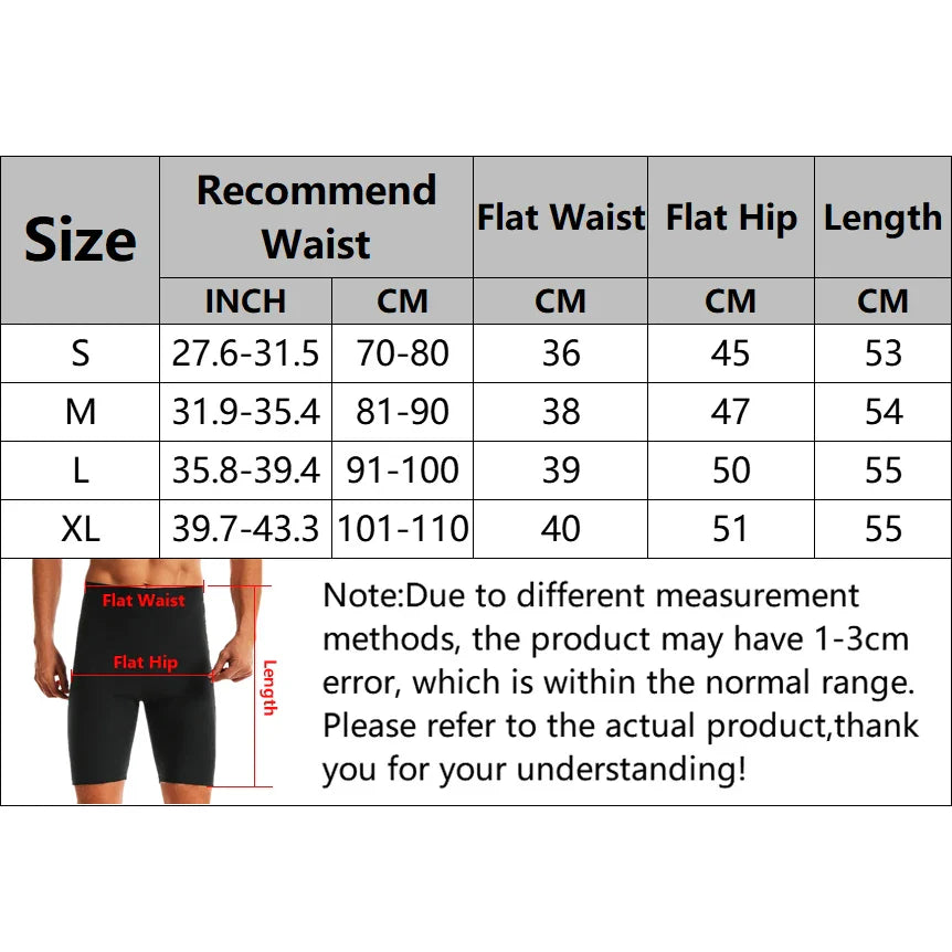 Men’s Sauna Sweat Shorts – Slimming Fat Burning Workout Fitness Waist Trainer Belly Trimmer Abdomen Reducer Activewear