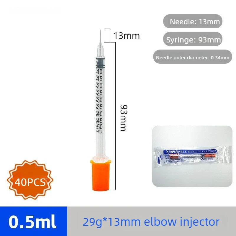 40/80PCS Disposable Veterinary Syringes - Sterile Insulin Needles for Pet & Animal Use