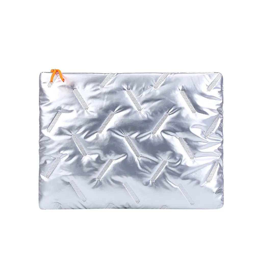 Trendy Puffy Cotton Laptop Bag 14 Inch — Waterproof, Shockproof Sleeve with Shoulder Strap for MacBook, Lenovo, Huawei