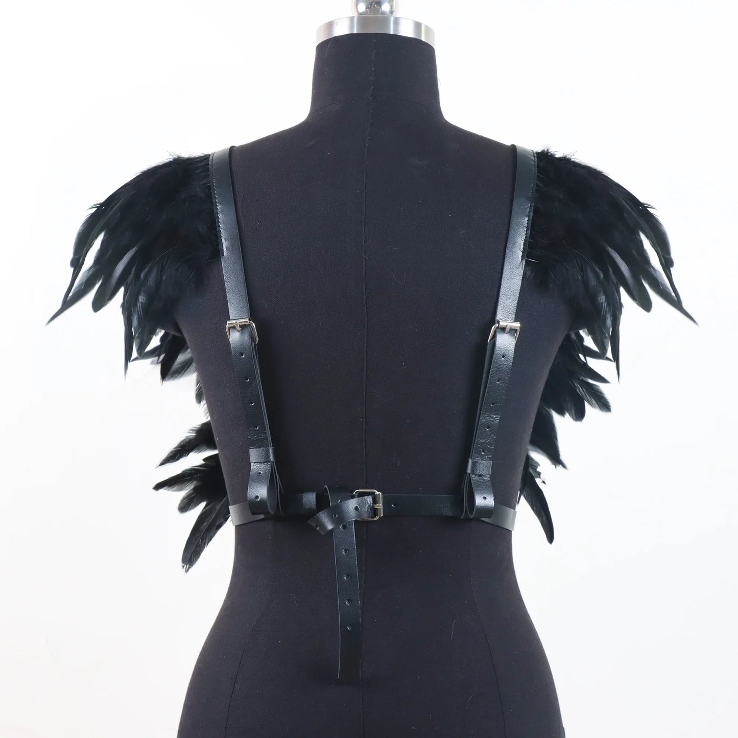 Vintage Medieval Feather Belt Shawl Cloak – Renaissance Halloween Cosplay Shoulder Feather Costume Accessory
