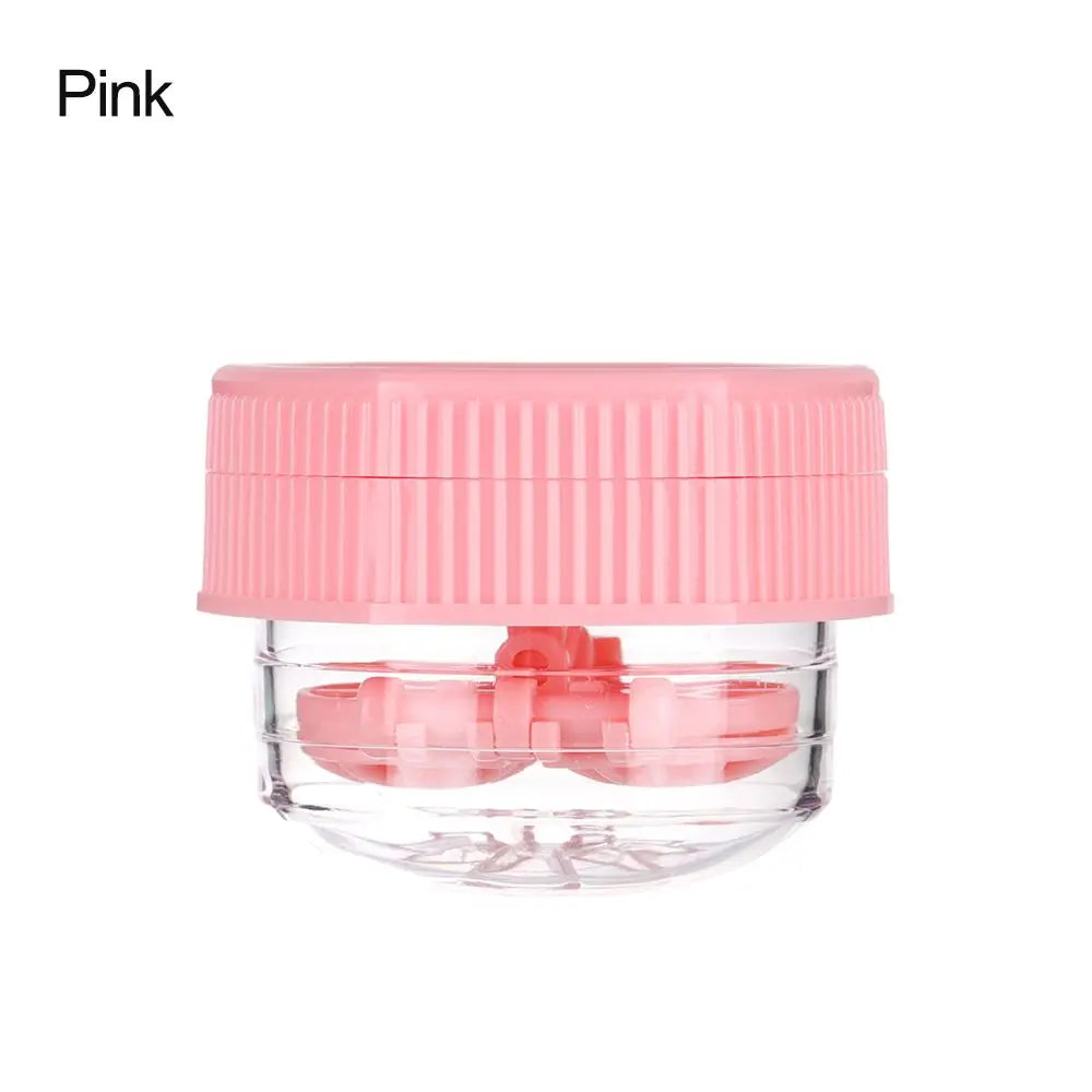 Manually Rotating Contact Lens Cleaner Case Portable Plastic Lens Storage Holder Cleaning Container Travel Accessory Tool