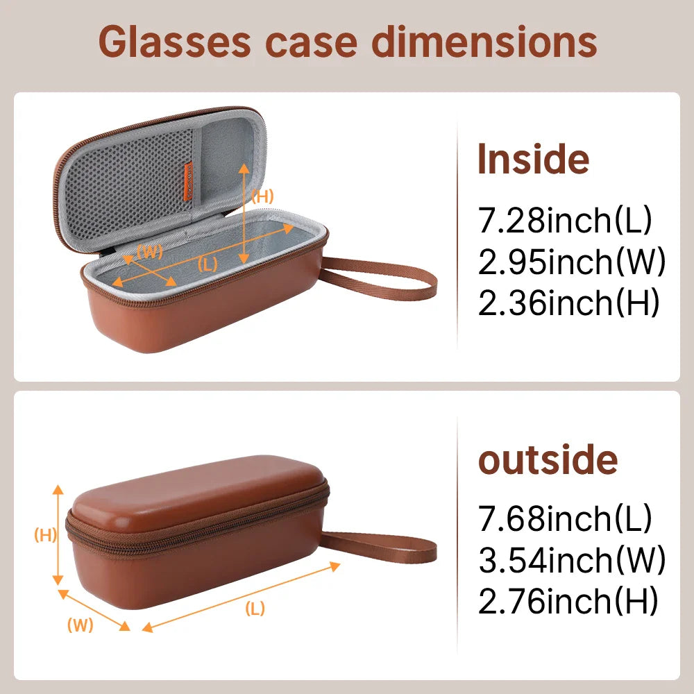 HIBLOKS Portable Glasses Bag — Anti-Fall Soft Case for Ray-Ban Meta Wayfarer RW4008/RW4006/RW4012 Skyler & Headliner (GEN1 & GEN2)