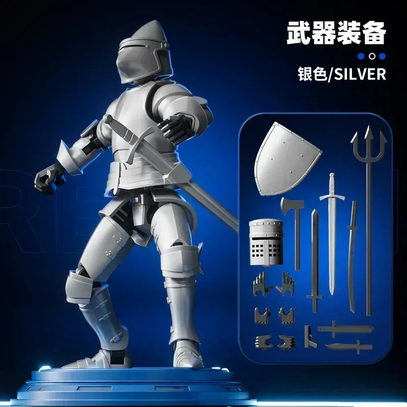 Knight Paladin Action Figure – 13-Joint Movable 3D Printed Shapeshift Robot Toy for Kids & Gifts