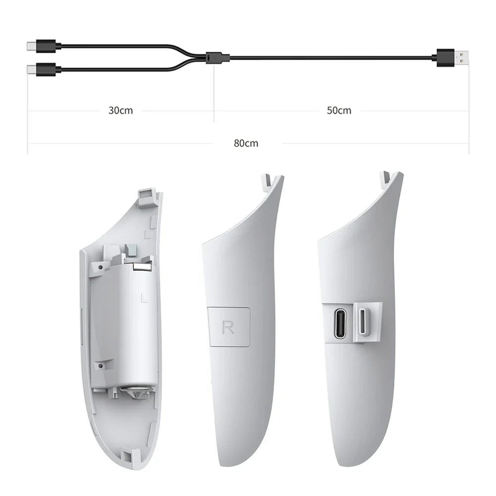 TY-5807 VR Controller Battery Pack – Rechargeable Right & Left Battery Covers for Meta Quest 3S/3 VR Controllers