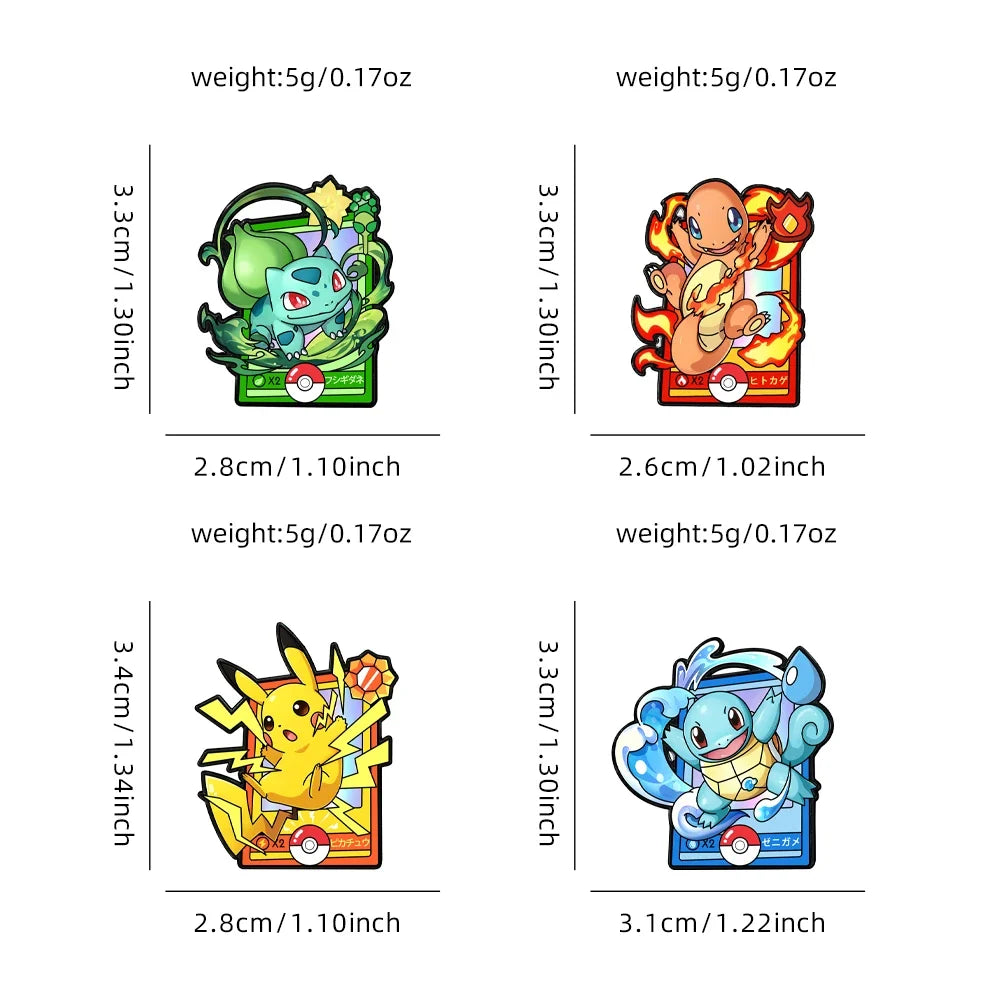 4Pcs Cartoon Anime Enamel Pins - Cute Metal Brooch Badges for Backpacks, Clothing and Gifts