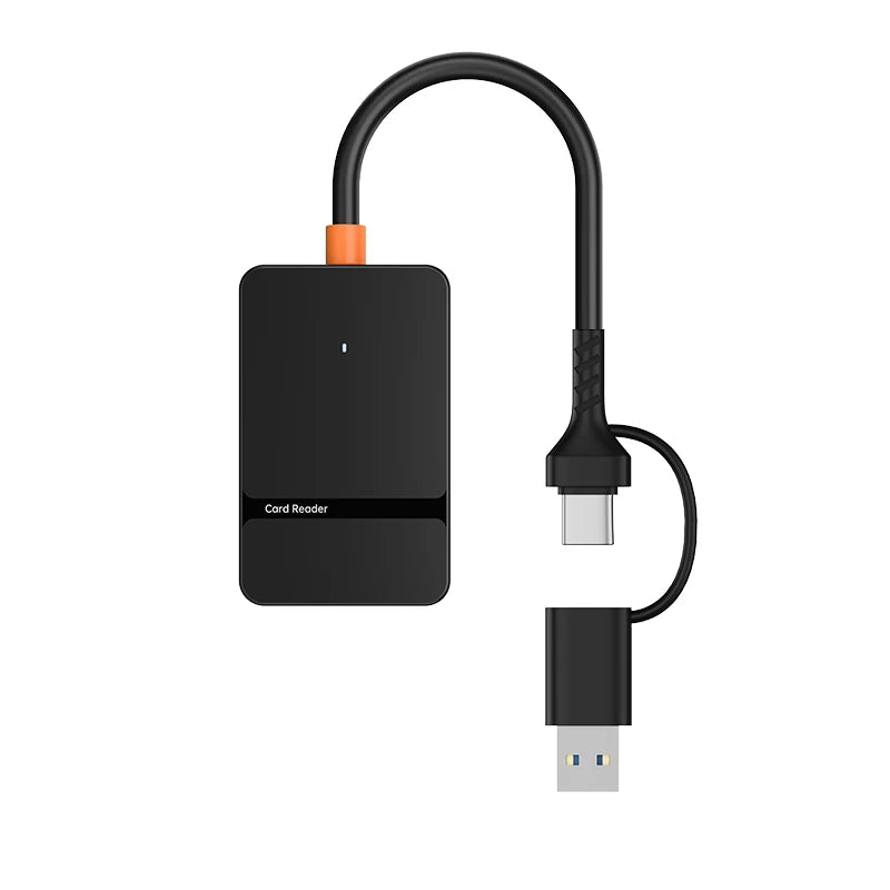 USB C 8 in 1 Card Reader - Supports SD, TF, CF, MS Cards and U Disk Read/Write Capabilities
