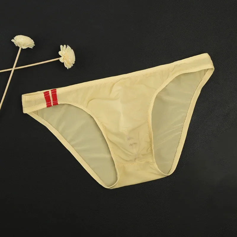 Men’s Low Rise Transparent Briefs – Breathable Sexy Bulge Pouch Underwear, Lightweight Comfort Fit Panties