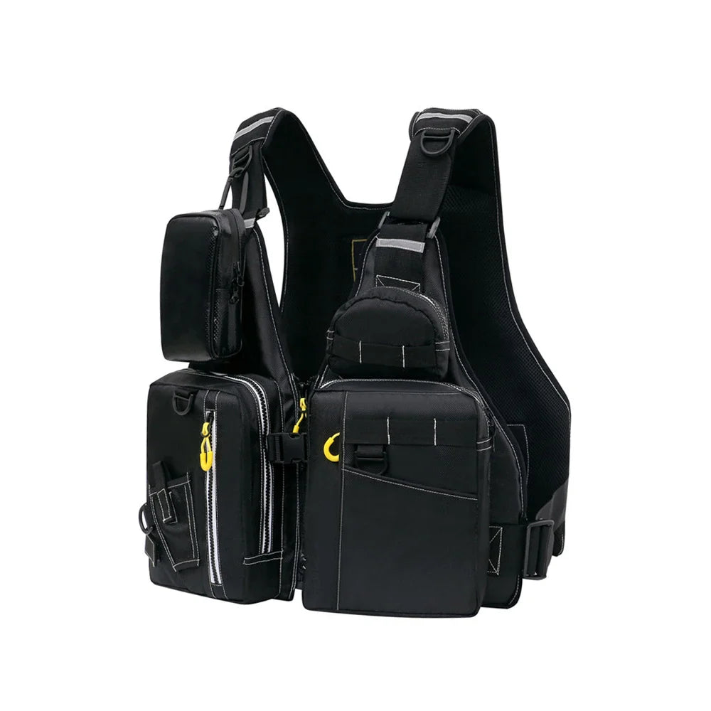 Multi-Functional Life Jacket Vest for Outdoor Fishing β Safety Vest with Storage Pockets & Buoyant Materials