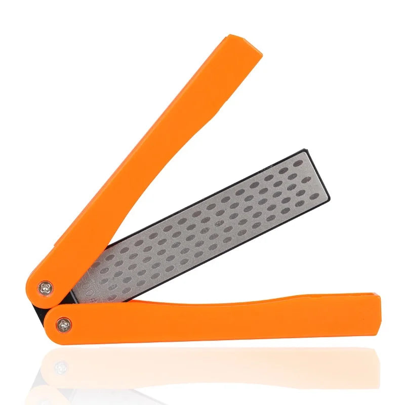 Double-Sided Diamond Knife Sharpener – Foldable Pocket Sharpening Stone for Fast, Professional Kitchen Blade Grinding