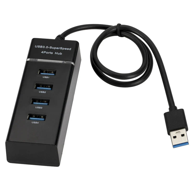 4-Port USB Hub Splitter 2.0/3.0 – High-Speed Multi USB Adapter Expander for Desktop & Laptop