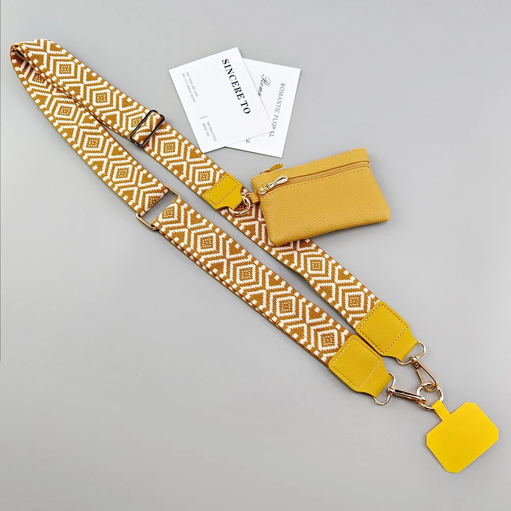 Adjustable Crossbody Mobile Phone Lanyard Strap – Anti-Lost Cell Phone Case Pendant with Zippered Wallet, Card Gasket & Coin Purse
