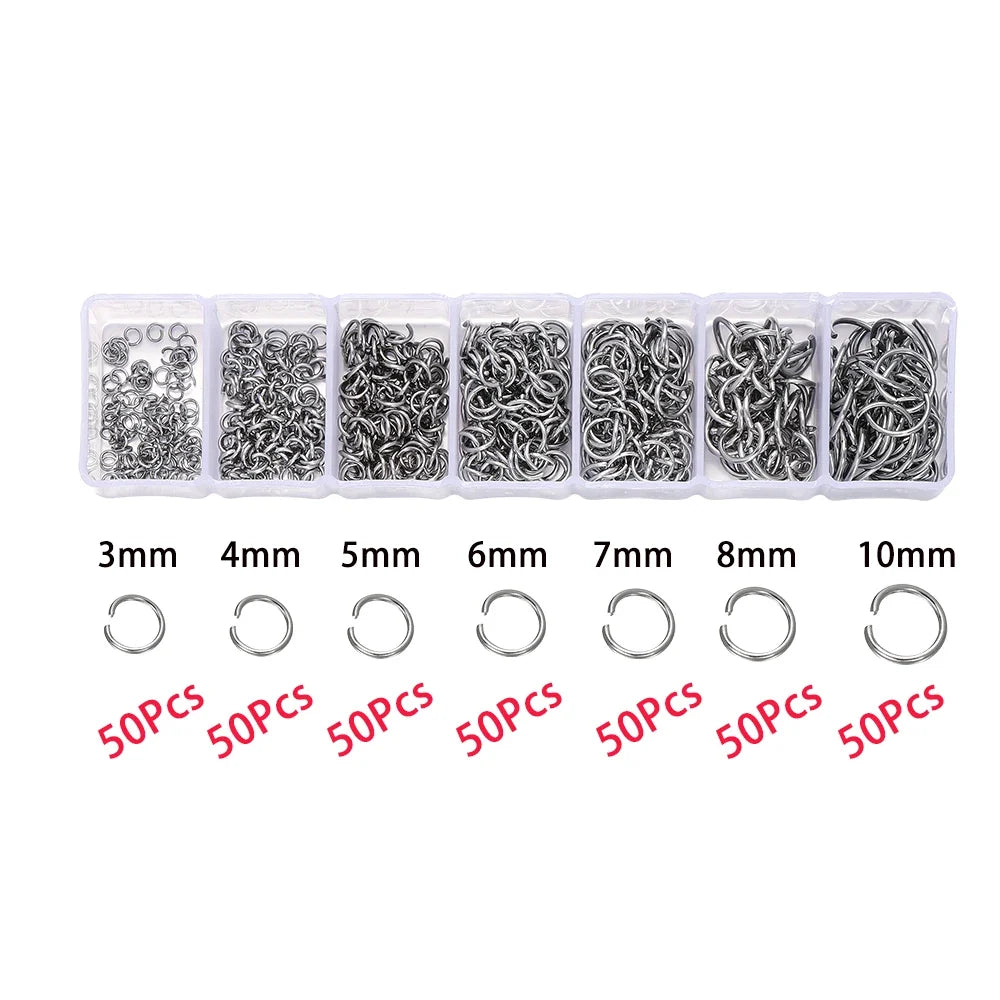 210-400Pcs Jewelry Making Kit - Lobster Clasps Jump Rings Crimp Beads Findings for DIY Bracelets & Necklaces