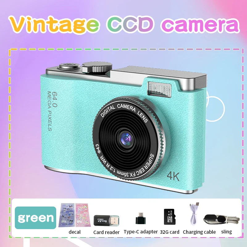 4K Digital Camera – 64MP Photography & Video Camcorder for Kids, Adults & Beginners | Rechargeable with 2.4 Inch Screen