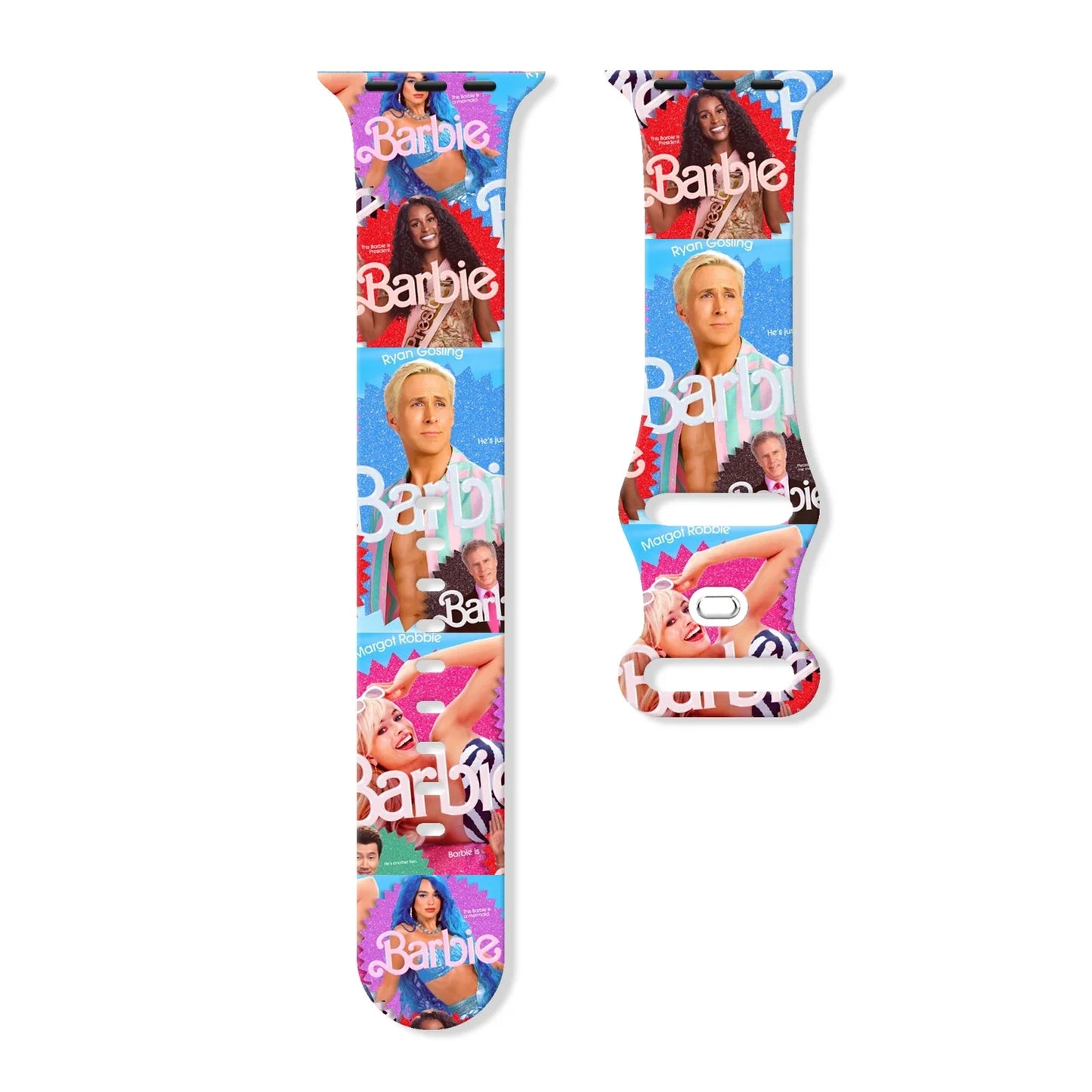 Doll Printed Silicone Strap for Apple Watch 9/8/7/SE/6 - Replaceable 45mm 44mm 42mm 41mm Band for iWatch Sport