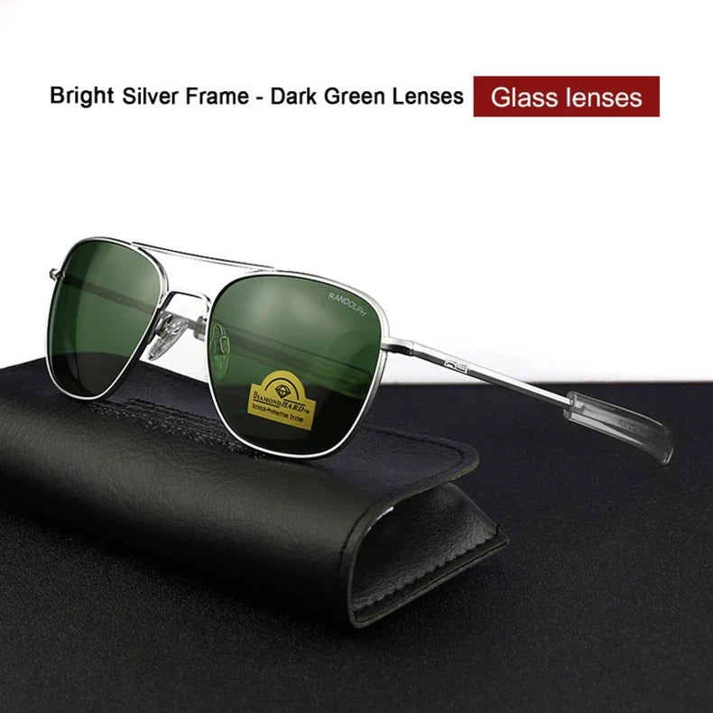 RE Military Aviation Sunglasses — Vintage Titanium Frame Pilot Glasses for Men & Women
