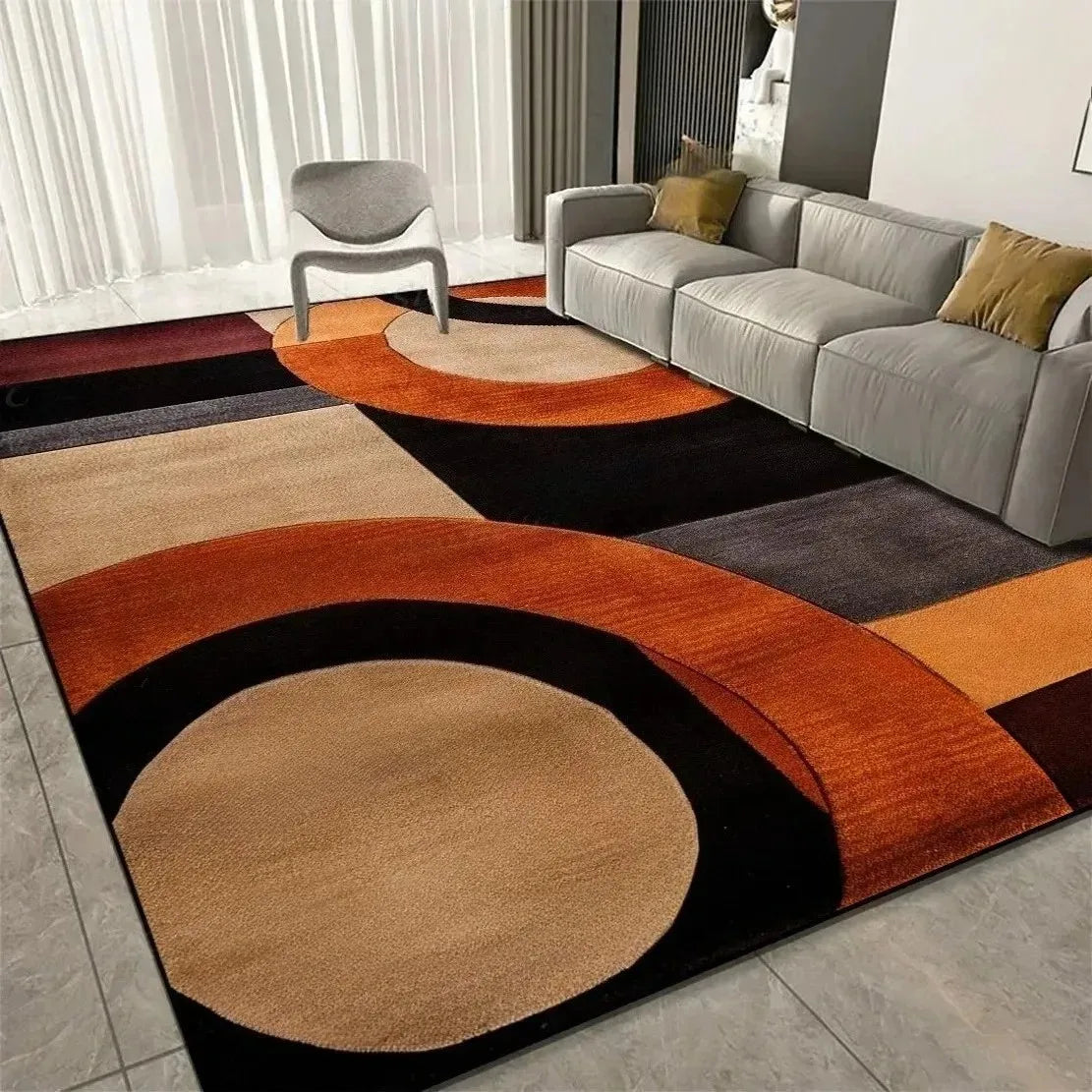 Modern Abstract Curve Rug - Non-Slip Geometric Area Carpet for Living Room and Bedroom