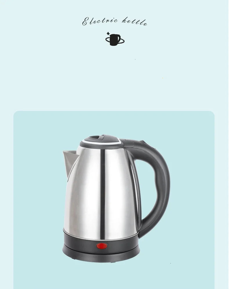 2L Travel Electric Kettle | Stainless Steel Portable Water Boiler for Tea, Coffee & Kitchen
