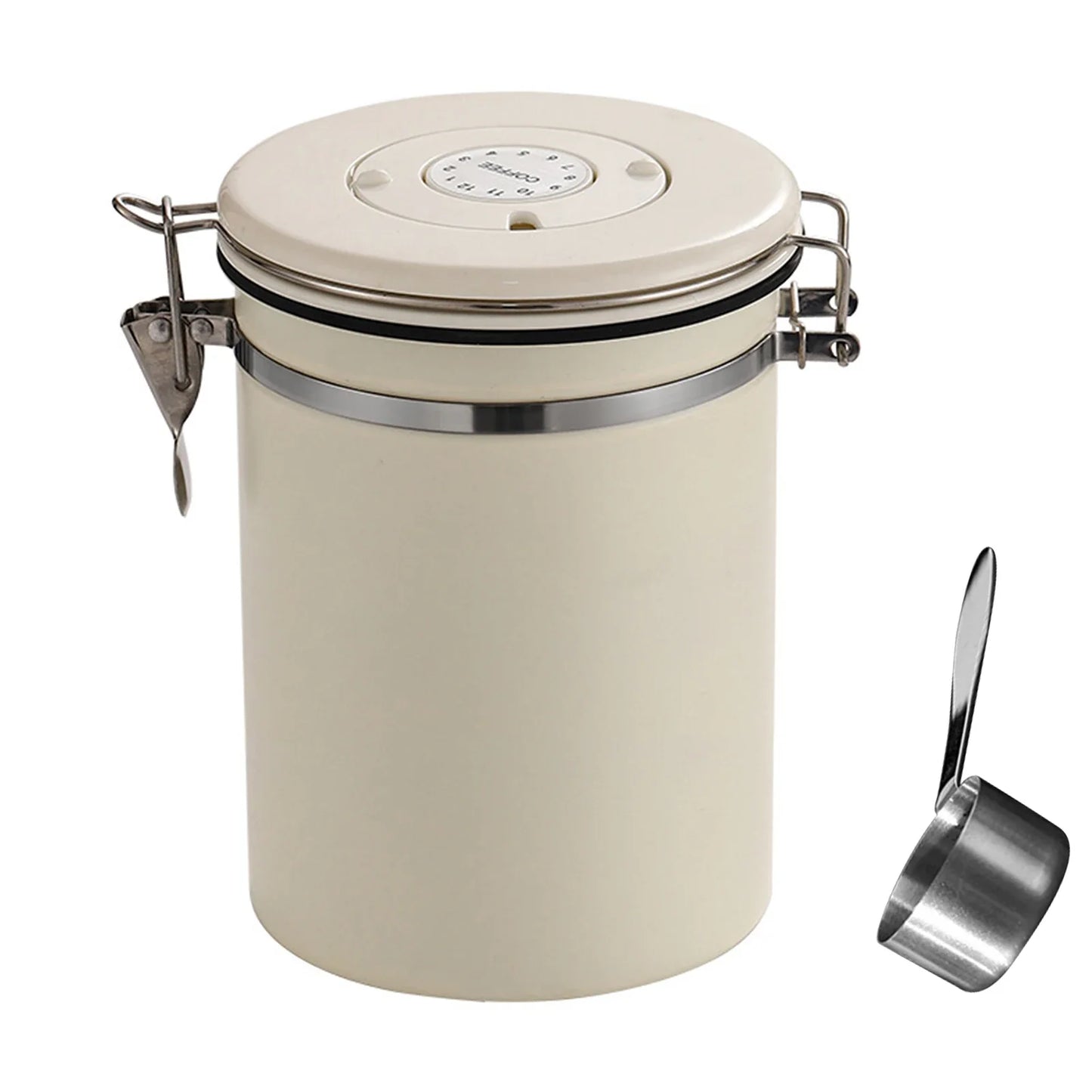 Stainless Steel Vacuum-Sealed Coffee Beans Jug – Airtight Portable Grain Storage Container for Kitchen
