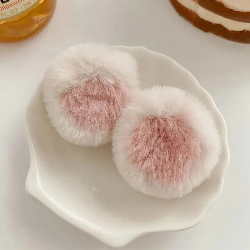 New Cartoon Animal Hair Clip – Cat Ear Plush Hair Claw for Women & Girls Winter Hair Accessory