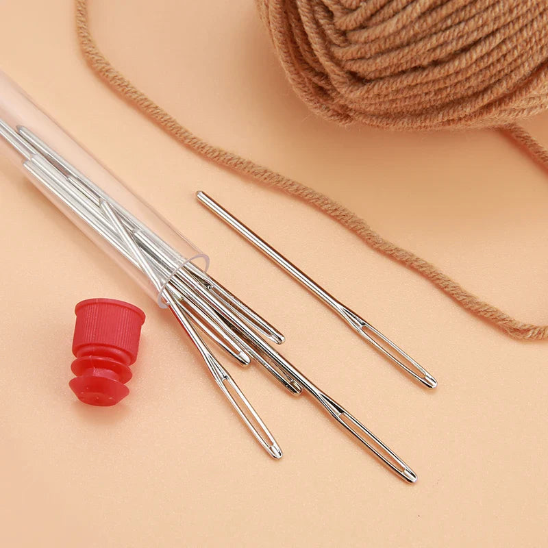 9PCS Large Eye Blunt Sewing Needles Set – Cross Stitch, Embroidery & Leather Craft Needles for Handmade Sewing Accessories