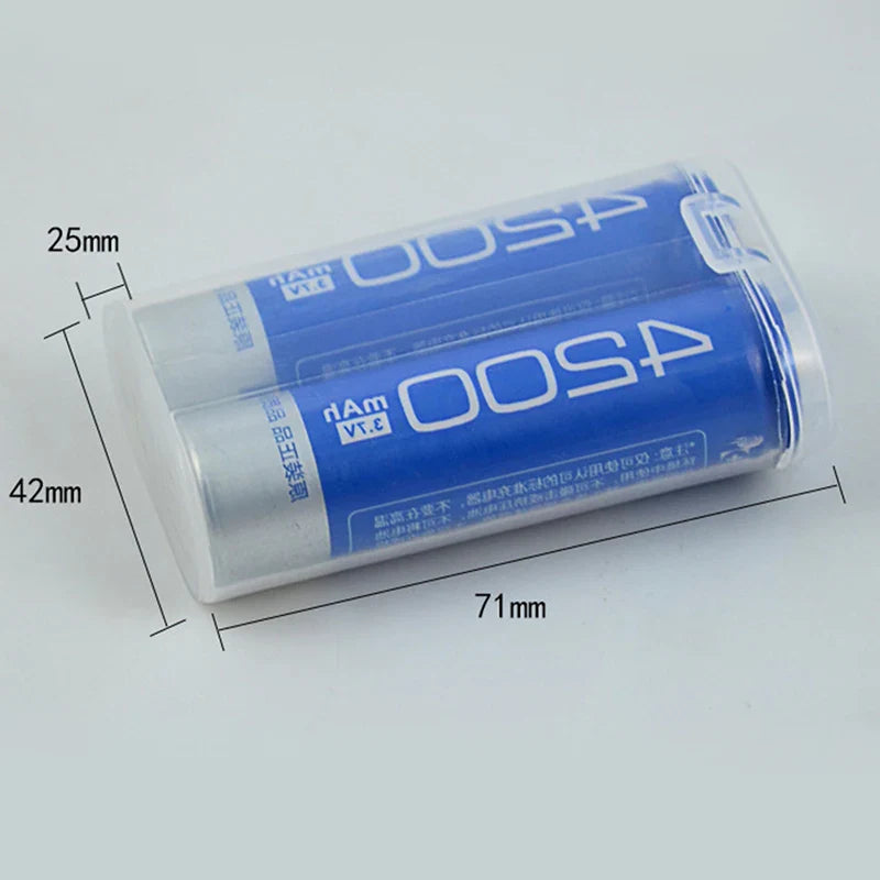 1PC 18650 Battery Portable Waterproof Clear Holder - Transparent Plastic Safety Case for 2 Sections 18650 - Storage Box