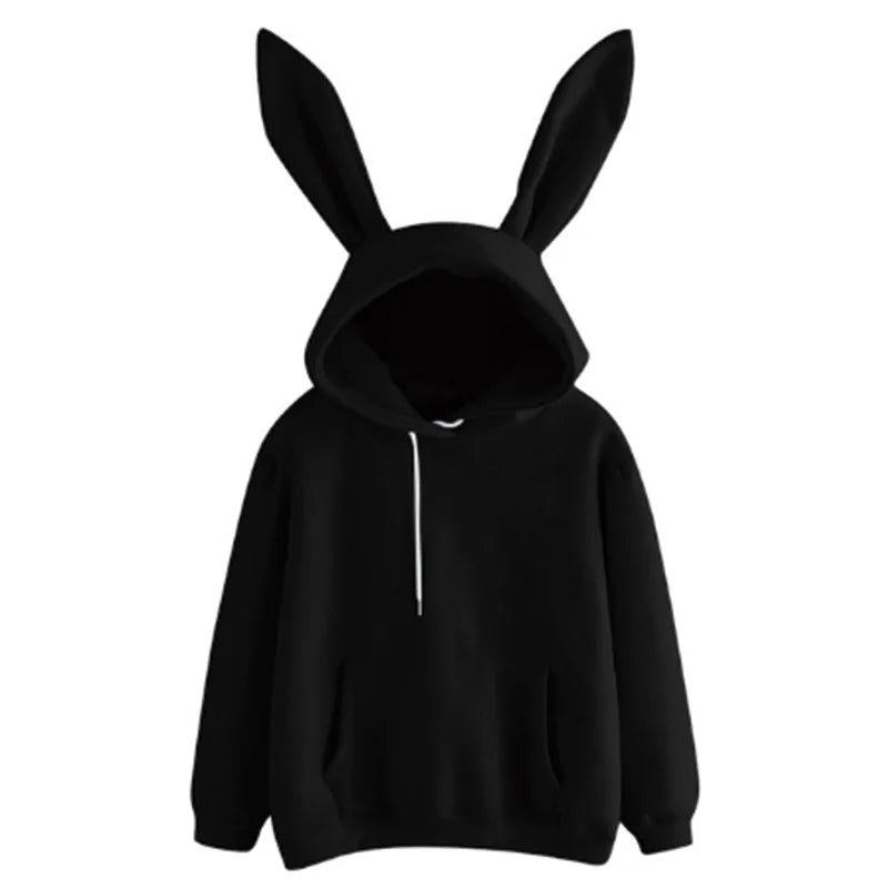 Women's Rabbit Hooded Hoodie - Harajuku Loose Casual Autumn Winter Coat