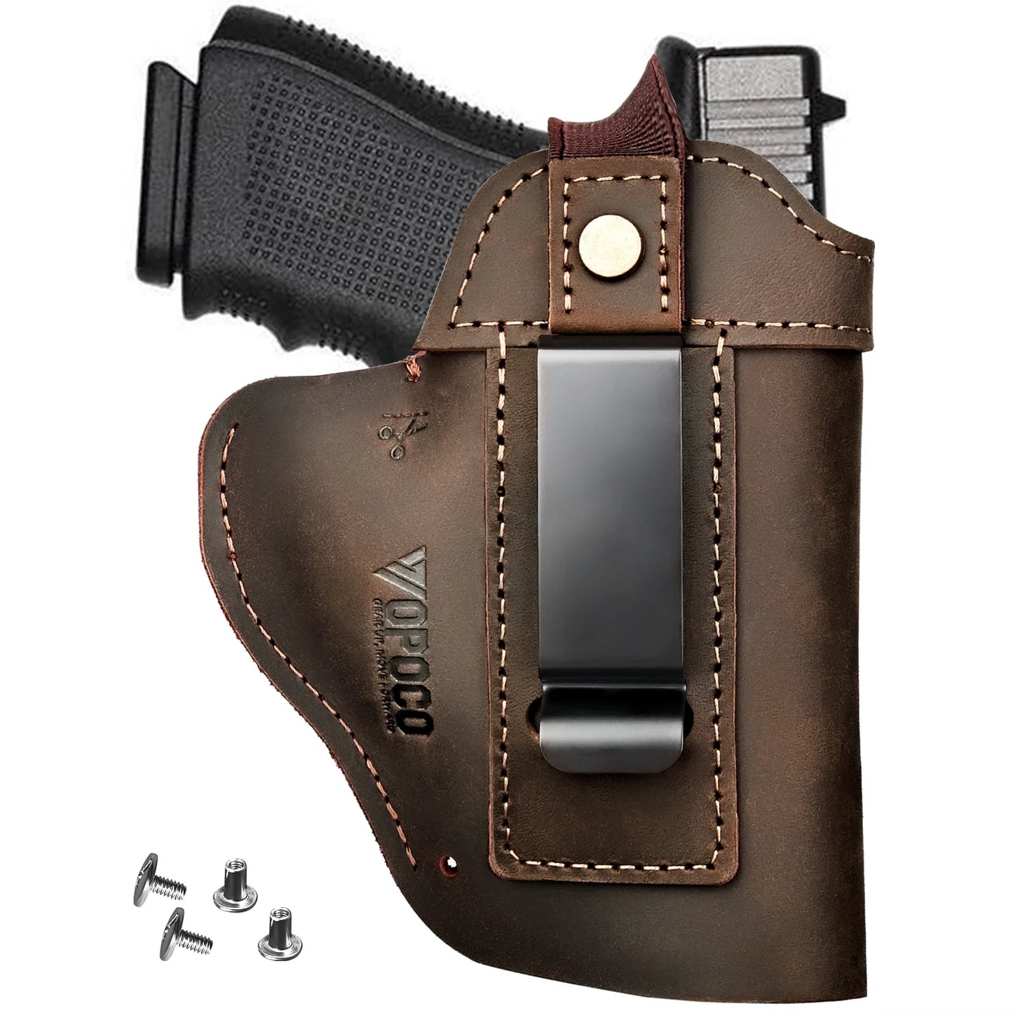 IWB/OWB Leather Holster for Glock & Taurus Pistols – Concealed Carry Gun Holster for Multiple Models
